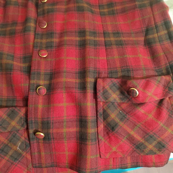 Red and Green Plaid Vest - Picture 2 of 4